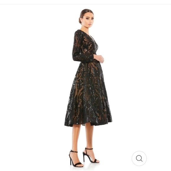 Mac Duggal SEQUIN EMBELLISHED A-LINE COCKTAIL DRESS size 6 New $598 sold out - Picture 3 of 14